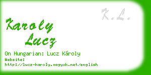 karoly lucz business card