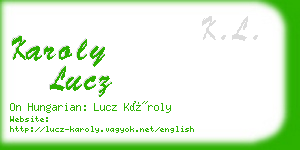karoly lucz business card